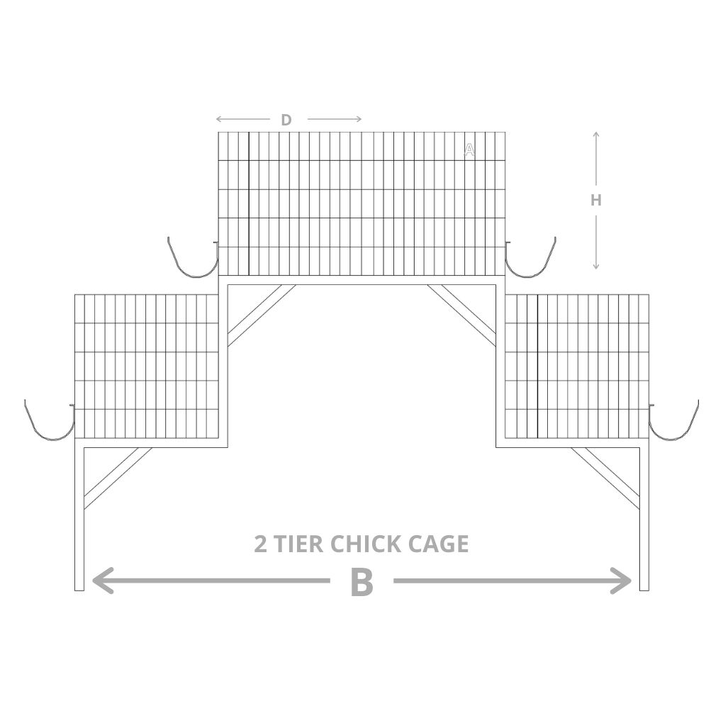 2 tier chick cum grower cage design with feeder